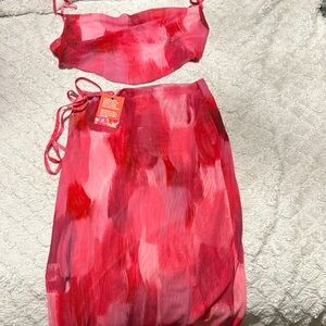 Red and Pink Two-Piece Set